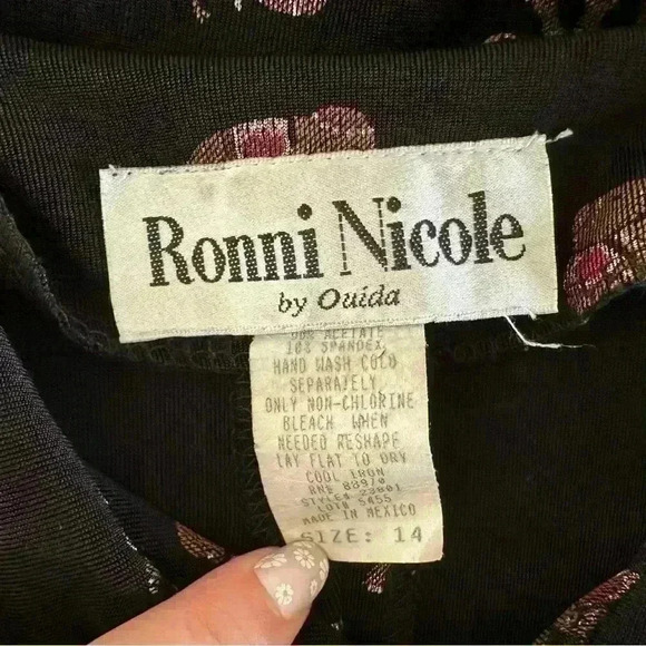 Vintage Ronnie Nicole long sleeve elephant print button up blouse size 14 - Picture 14 of 15